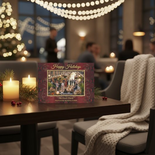 Luxury Red Python Print Frame Photo Feestdagenkaart