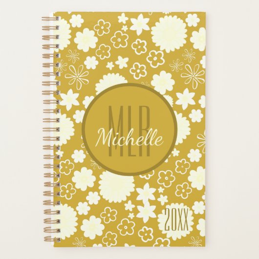 LUXURY RICH GOLD CREAM FLOWER MONOGRAM PERSONNALIS (Devant)