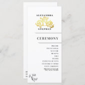 Luxury Romantic Flourish Calligraphy Wedding Gold Programma (Voorkant / Achterkant)