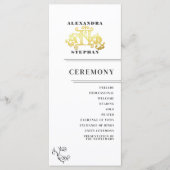 Luxury Romantic Flourish Calligraphy Wedding Gold Programma (Voorkant)