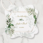 Luxury Roos Gold Geometric Greenery Wedding Bedankjes Labels (Voorkant)