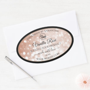 Luxury Rose Glitter Stars Product Labels Logo