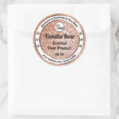 Luxury Rose Glitter Stars Product Labels Logo (Tas)