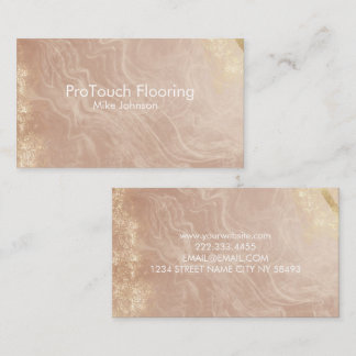 Luxury Rose Gold Agate & Glitter Flooring Visitekaartje