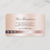 Luxury Rose Gold Glitter Sparkling Stars Monogram Visitekaartje