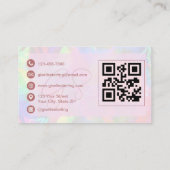 Luxury Rose Gold Opal QR Code Professional Visitekaartje (Achterkant)