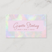 Luxury Rose Gold Opal QR Code Professional Visitekaartje (Voorkant)