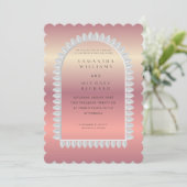 Luxury Rose Gold Scalloped Wedding Invitation - Cu (Debout devant)