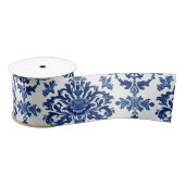 Luxury Royal Blue and White Baroque Floral Pattern Lint (Spoel)