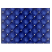Luxury Royal Blue Diamond Tufted Pattern Snijplank (Voorkant)