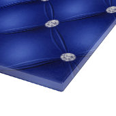 Luxury Royal Blue Diamond Tufted Pattern Snijplank (Hoek)