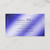 Luxury Royal Blue met Silver Decor en Monogram Visitekaartje (Achterkant)