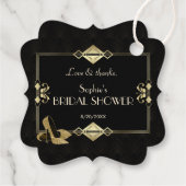 Luxury Royal Gold Black Art Deco 1920s Wedding Bedankjes Labels (Achterkant)