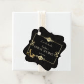 Luxury Royal Gold Black Art Deco 1920s Wedding Bedankjes Labels (In situ)