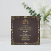 Luxury Royal Indian Wedding Invitation Kaart (Staand voorkant)