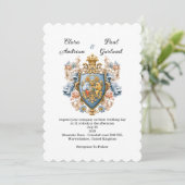 Luxury Royal Victorian Crest Wedding Invitation (Debout devant)