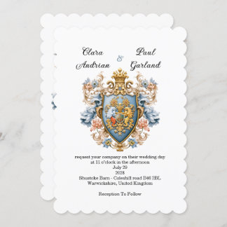 Luxury Royal Victorian Crest Wedding Invitation