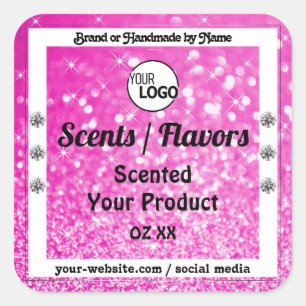 Luxury roze mousserende glitter Product Labels Log