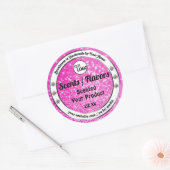 Luxury roze mousserende glitter Product Labels Log (Envelop)