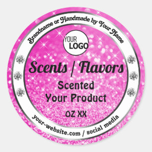 Luxury roze mousserende glitter Product Labels Log