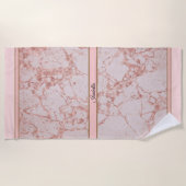 Luxury roze Roze Blush Glitter Marble Customize Strandlaken (Voorkant)