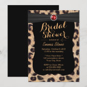 Luxury Ruby Pareltjes Leopard Print Vrijgezellenfe Kaart (Voorkant / Achterkant)