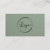 Luxury Sage Green Company Logo QR Code  Visitekaartje (Achterkant)