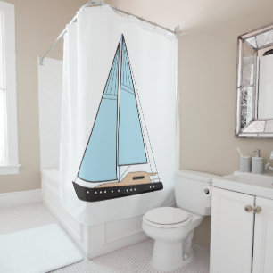 Luxury Sailing Yacht Boat Douchegordijn