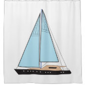Luxury Sailing Yacht Boat Douchegordijn (Voorkant)