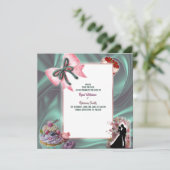 Luxury Satin Bow Save the Date Announcement (Debout devant)