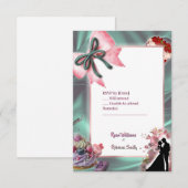 Luxury Satin Bow Wedding RSVP Card (Devant / Derrière)