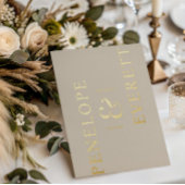 Luxury Save the Date | Modern Vertical Name Folie Uitnodiging