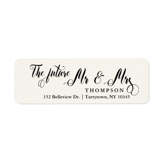 Luxury Script The Future Mr en Mrs Ivory Elegant Etiket (Voorkant)