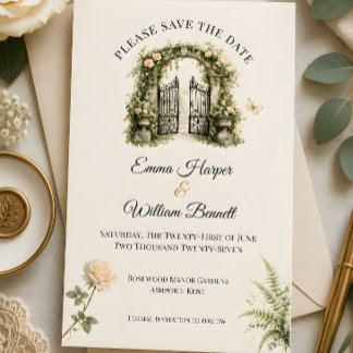 Luxury Secret Garden Wedding  Save The Date