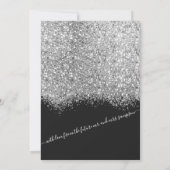 Luxury Silver Black Glitter Confetti Wedding Kaart (Achterkant)