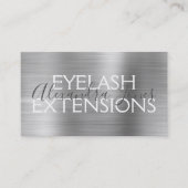 Luxury Silver Borhed Metal Eyelash Extensions Visitekaartje (Voorkant)