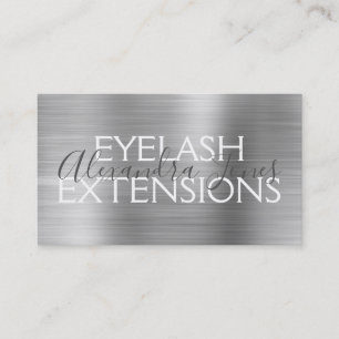 Luxury Silver Borhed Metal Eyelash Extensions Visitekaartje