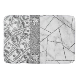 Luxury Silver Dollars Interior Marble Glitter Show Badmat