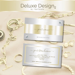 Luxury Silver en Gold met Tiny Diamond Graphic Visitekaartje