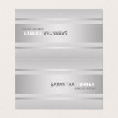 Luxury Silver Faux Textured Professional Visitekaartjes (Buitenkant ongevouwen)