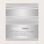 Luxury Silver Faux Textured Professional Visitekaartjes (Binnenkant ongevouwen)