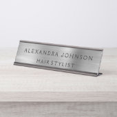 Luxury Silver Foil Modern Business Bureau Naambordje (Voorkant)