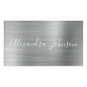 Luxury Silver Foil Modern Naambadge