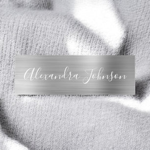 Luxury Silver Foil Modern Naamplaatje