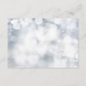 Luxury Silver Glitter Light WEDDING RECEPT Informatiekaartje (Achterkant)