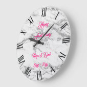 Luxury Silver Glitter Marble Customize Grote Klok (Hoek)