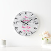 Luxury Silver Glitter Marble Customize Grote Klok (Huis)