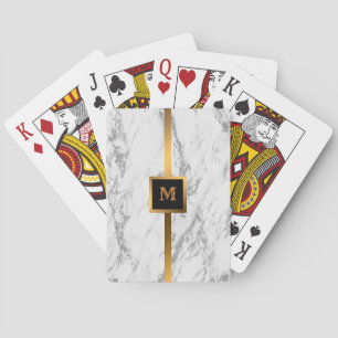 Luxury Silver Glitter Marble Customize Pokerkaarten