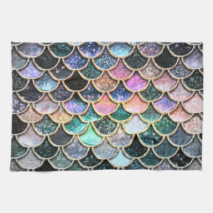 Luxury Silver Glitter Mermaid Scales Theedoek