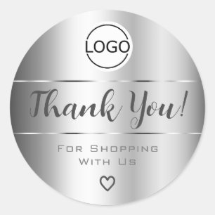 Luxury Silver Gray Ombre Colour Gradient Hartelijk Ronde Sticker